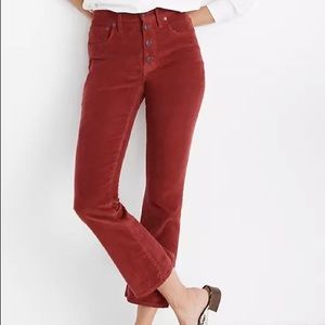 Madewell Cali Demi Boot Corduroys in Burnt Orange